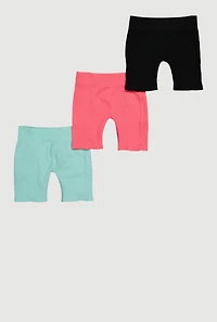 Little Girls Trendy Seamless Bike Shorts 3 Pack, Multi, Size 4