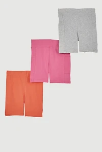 Little Girls Comfortable Bike Shorts 3 Pack, Multi, Size 6X