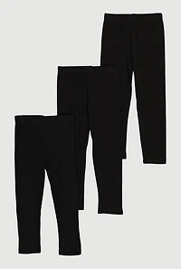 Little Girls Ribbed Knit Leggings Set of 3