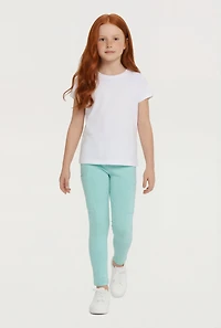 Little Girls Solid Leggings 3 Pack, Multi,