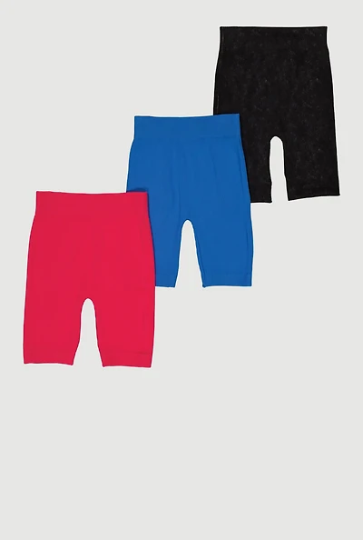 Girls Seamless Biker Shorts 3 Pack
