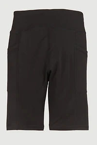 Girls Side Pocket Biker Shorts, Black, Size 7-8