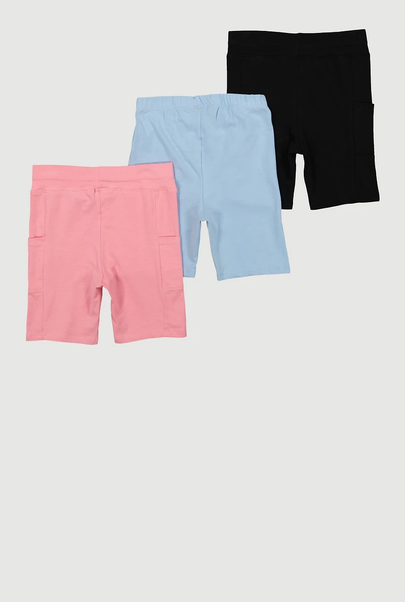 Girls Assorted Trendy Bike Shorts 3 Pack