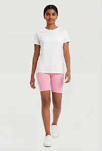 Girls Solid Trendy Bike Shorts 3 Pack