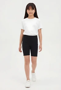 Girls Cell Phone Pocket Detail Biker Shorts Trio