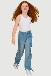 Girls VIP Drawstring Hem Cargo Jeans