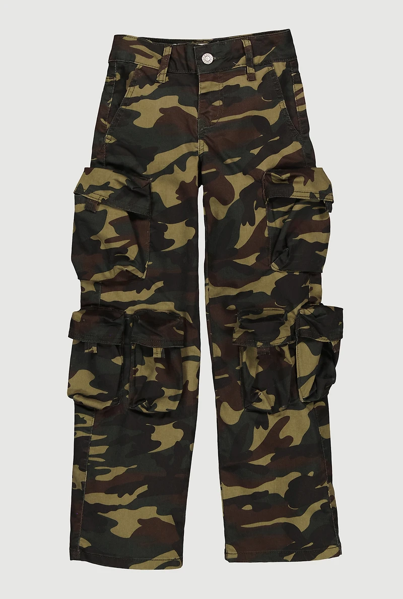 Girls VIP Camo Straight Leg Utility Pants