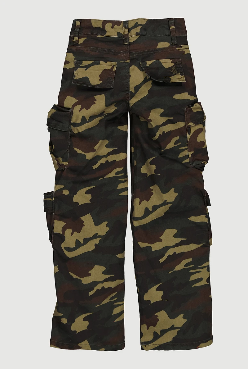 Girls VIP Camo Straight Leg Utility Pants