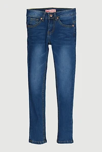 Girls Crease Detail Skinny Jeans