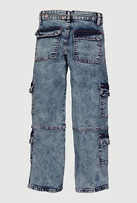 Girls Utility Jeans with Butterfly Chain Belt