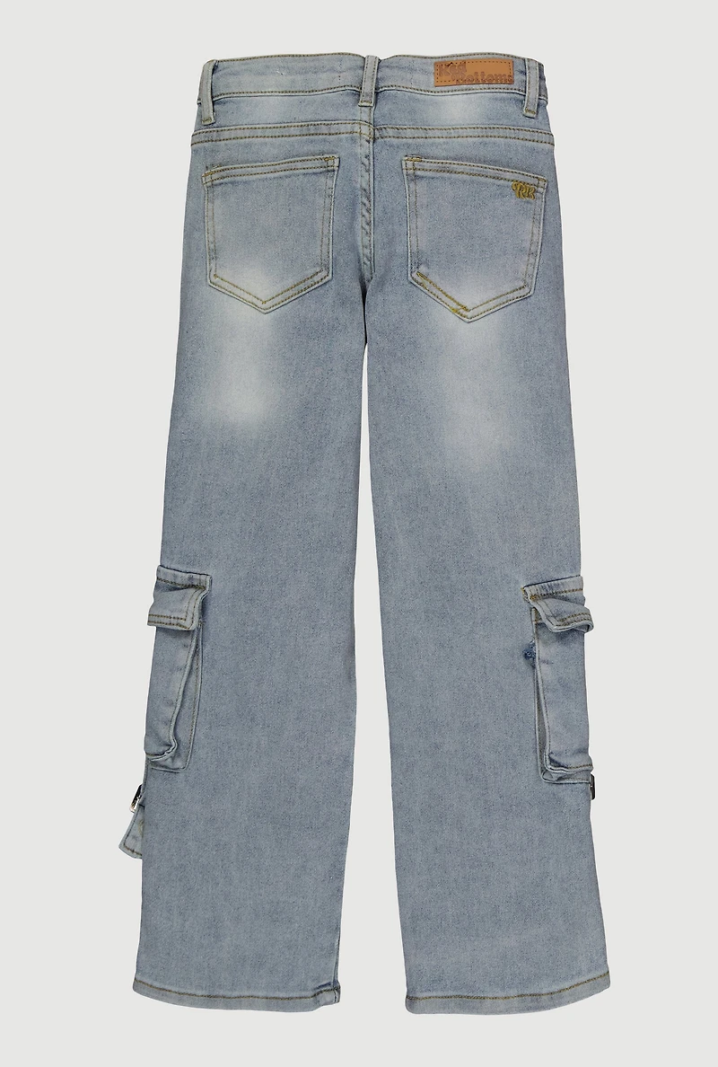 Girls Star Graphic Whiskered Cargo Jeans