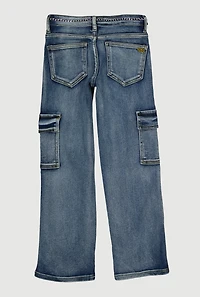 Girls Cargo Jeans with Heart Chain Belt