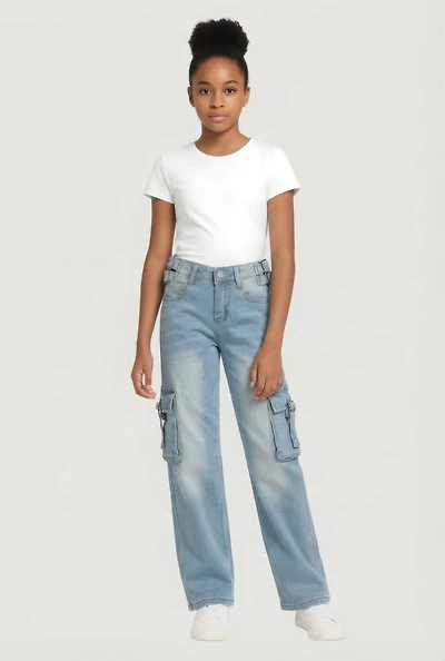 Girls Cargo Jeans with Buckles