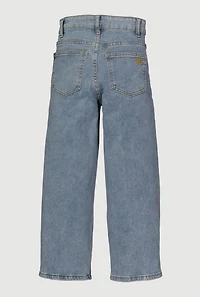 Girls Star Graphic Decorative Stitch Jeans