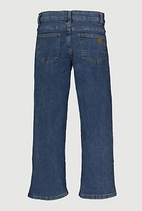 Girls Bow Detail Mid Rise Straight Leg Jeans