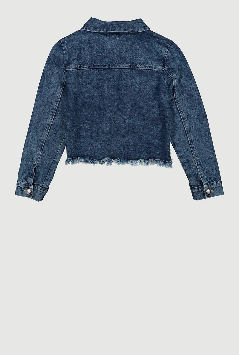 Girls 89 Acid Wash Denim Jacket