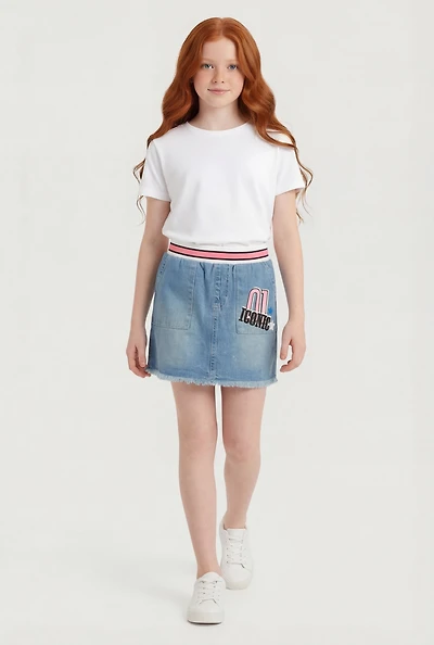Girls 01 Iconic Denim Skirt