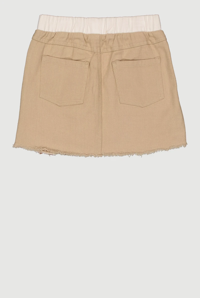 Girls Twill Asymmetrical Varsity Stripe Skort