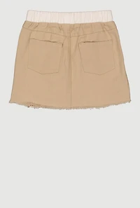 Girls Twill Asymmetrical Varsity Stripe Skort