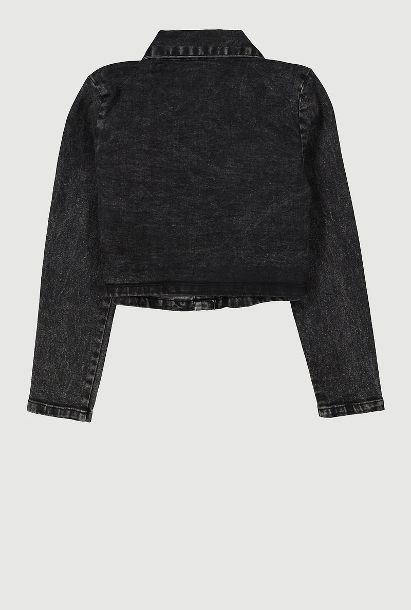 Girls Mineral Wash Jean Jacket,