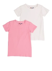 Girls Ribbed Knit Tees 2 Pack