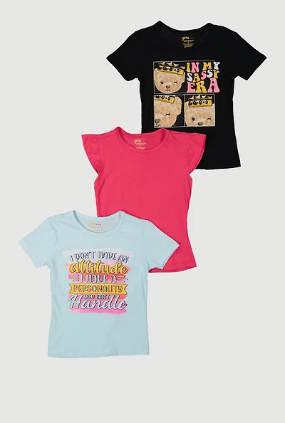 Little Girls My Sassy Era Graphic Tees 3 Pack