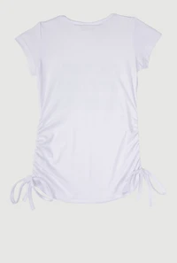 Little Girls Baby Girl 3D Foil Graphic Tee, White, Size 5-6