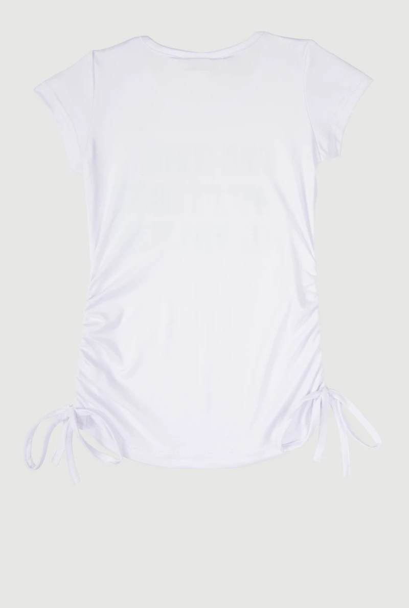 Little Girls Prettiest Problem 3D Graphic Tee, White, Size 6X
