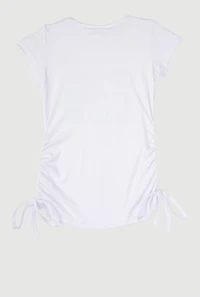 Little Girls Prettiest Problem 3D Graphic Tee, White, Size 6X