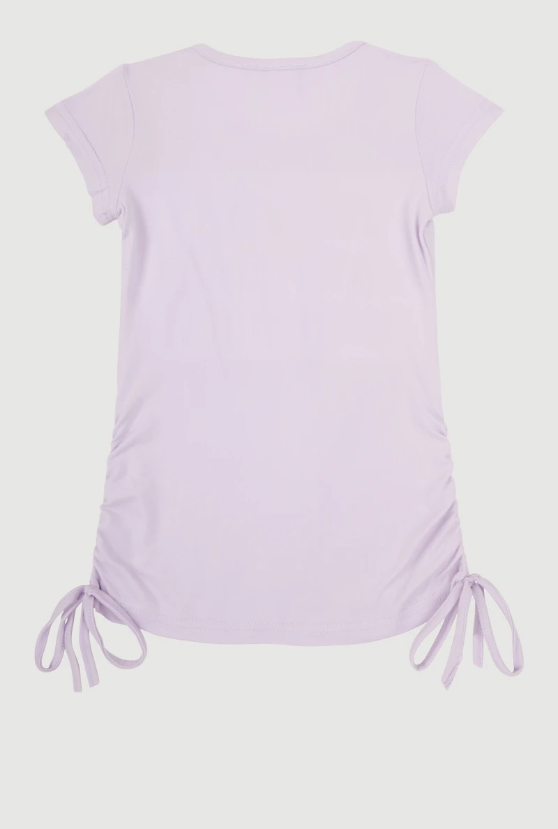 Little Girls Prettiest Problem 3D Graphic Tee, Purple, Size 6X