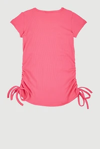 Little Girls 3D Rhinestone Graphic Top, Pink, Size 4