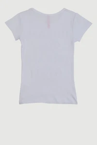 Little Girls Dream Big Dream Often 3D Foil Tee, White, Size 4