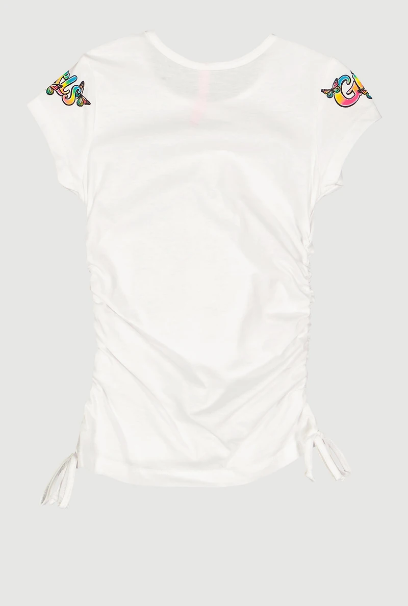 Little Girls Can Change The World Ruched Tee,