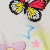 Little Girls Blessed Butterfly Graphic Tee