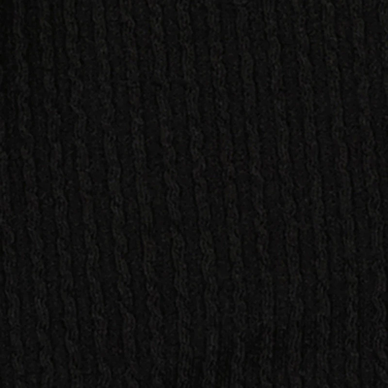 Little Girls Ribbed Knit Ruched Top with Cherry Necklace