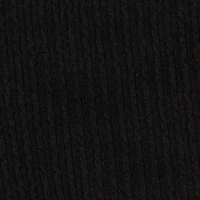 Little Girls Ribbed Knit Ruched Top with Bear Necklace