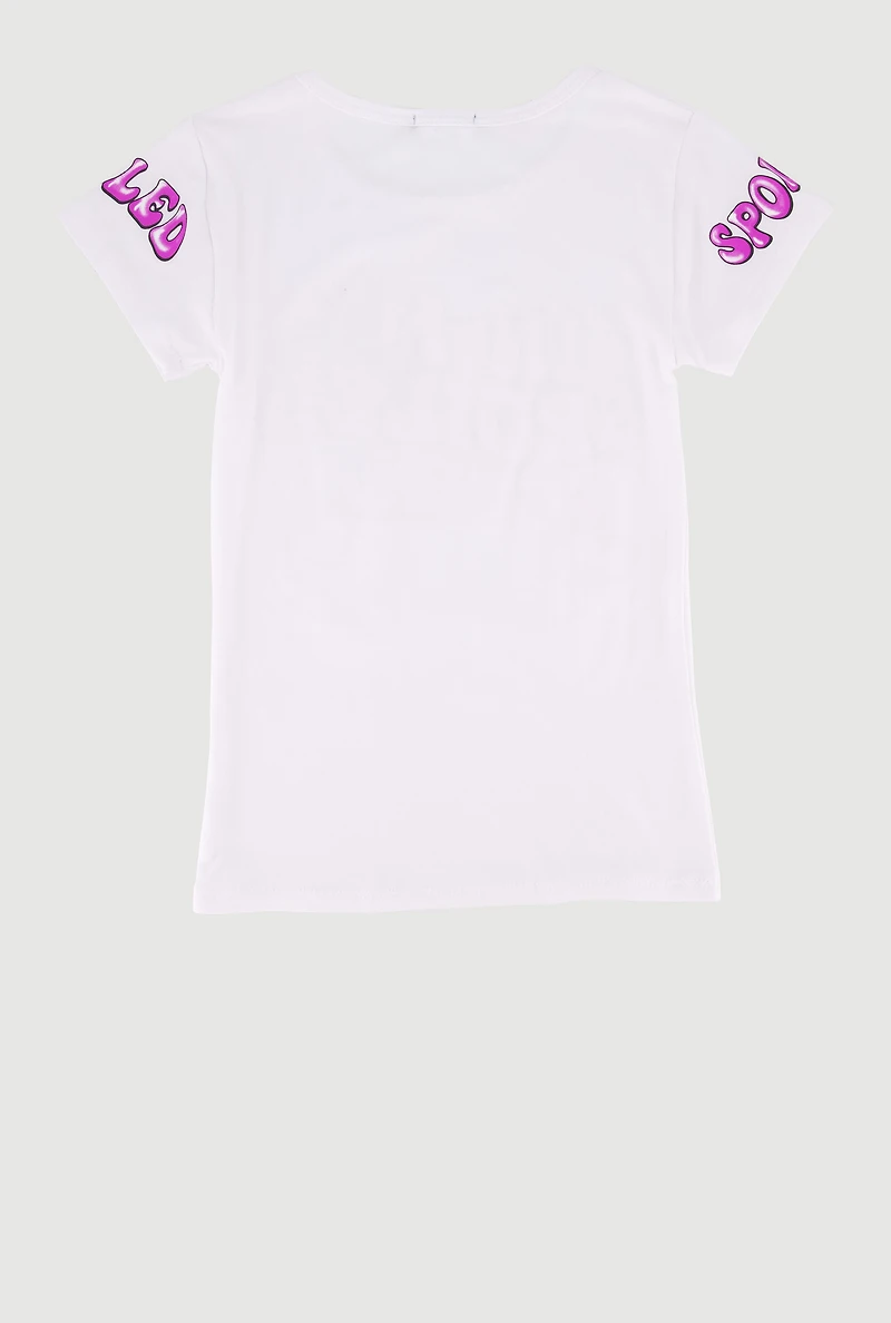 Little Girls My Spoiled Girl Era Sequin Graphic Tee