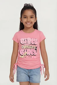 Little Girls Supports Graphic Ruched Tee