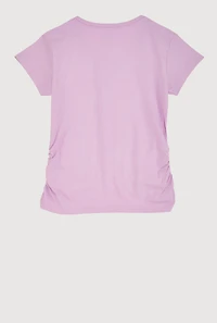 Girls Reversible Sequin Graphic Tee, Purple, Size 10-12
