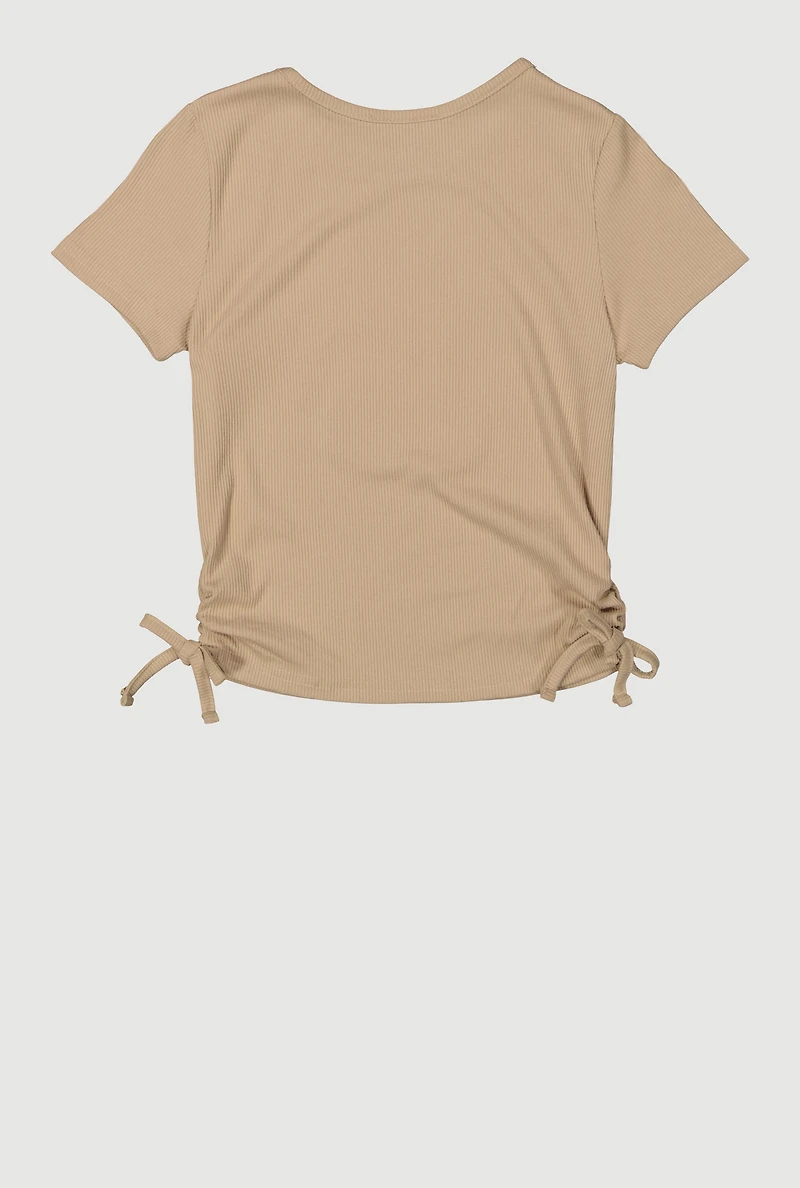 Girls Rhinestone Trim Cherry Patch Graphic Tee