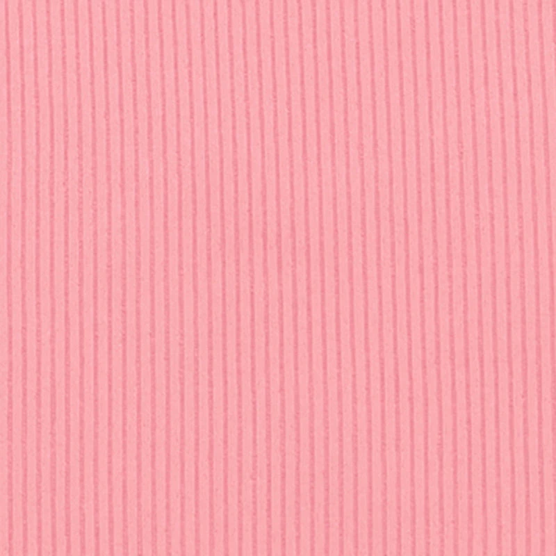 Girls Rib Knit Bow Charm Short Sleeve Square Neck Top