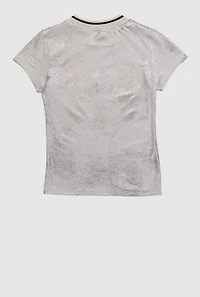 Girls God Is Great Graphic Tee, Grey, Size 7-8
