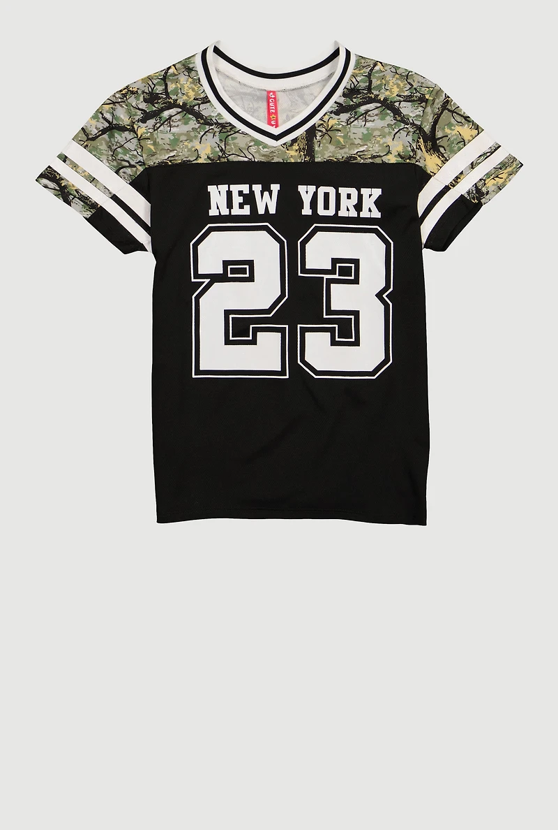 Girls Hunter Camo New York 23 Graphic Mesh Jersey