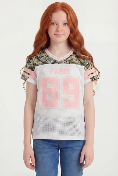 Girls Paris 89 Graphic Mesh Football Jersey