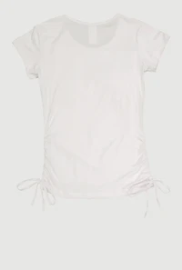 Girls Hi There Teddy Bear Graphic Short Sleeve Tee