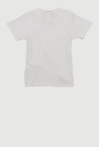 Girls Beaded Bow Detail Short Sleeve Tee