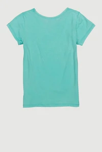 Girls Boss Queen Glitter Graphic Tee, Green, Size 14-16