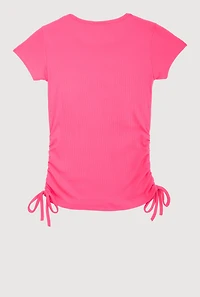 Girls 3D Fashion Queen Rhinestone Graphic Top, Pink, Size 7-8