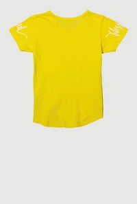 Girls Sequin Simply Blessed Tee, Yellow,