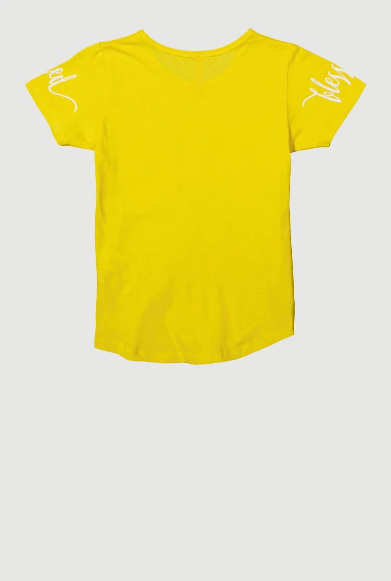 Girls Sequin Simply Blessed Tee